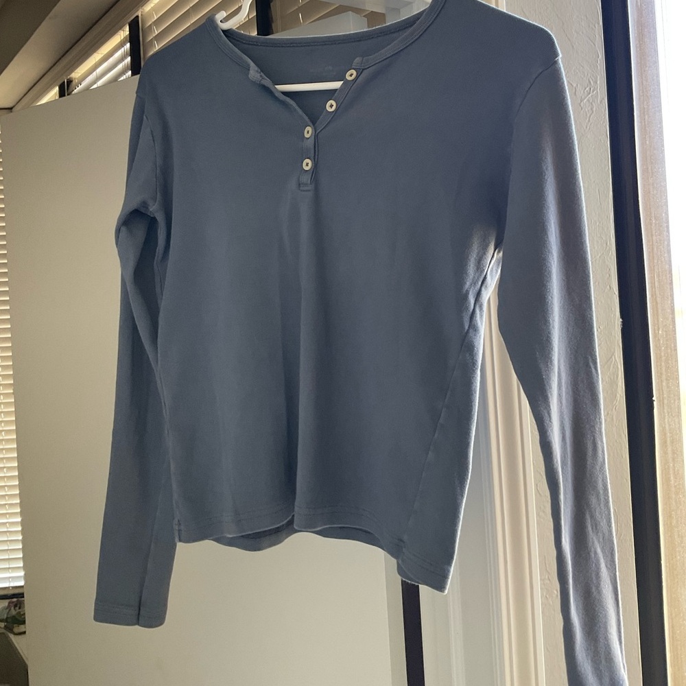 Brandy Melville Faded Navy Blue Long Sleeve Top - Picture 1 of 2